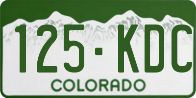 CO license plate 125KDC