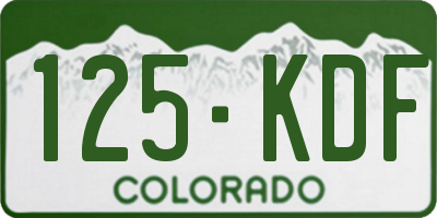 CO license plate 125KDF