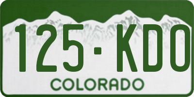 CO license plate 125KDO