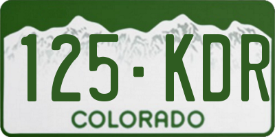 CO license plate 125KDR