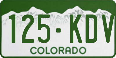 CO license plate 125KDV