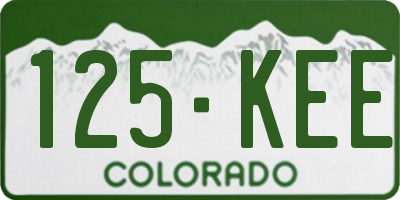 CO license plate 125KEE