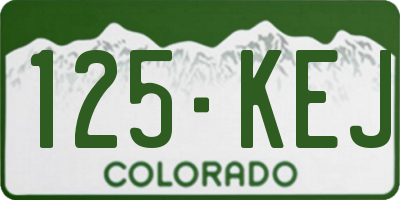 CO license plate 125KEJ