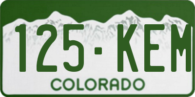CO license plate 125KEM