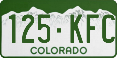 CO license plate 125KFC