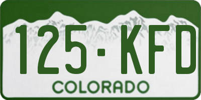 CO license plate 125KFD