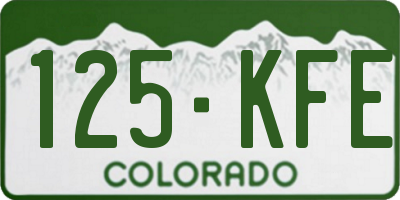 CO license plate 125KFE