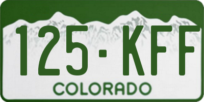 CO license plate 125KFF