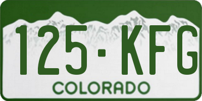 CO license plate 125KFG