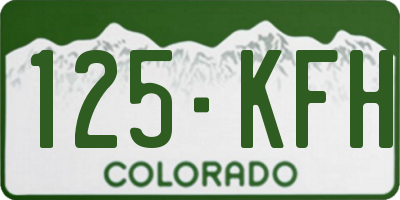 CO license plate 125KFH