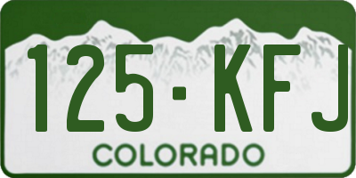 CO license plate 125KFJ