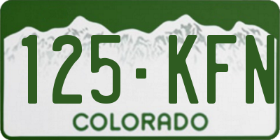 CO license plate 125KFN
