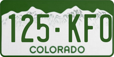 CO license plate 125KFO