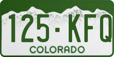 CO license plate 125KFQ