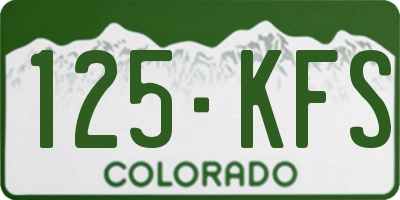 CO license plate 125KFS
