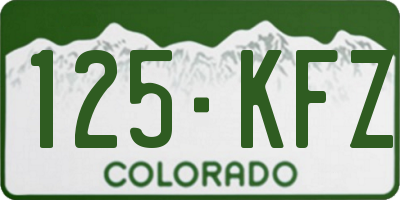 CO license plate 125KFZ