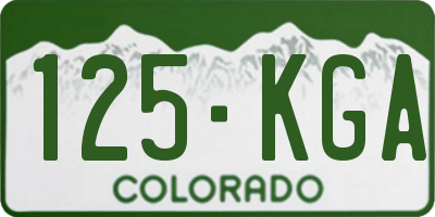 CO license plate 125KGA