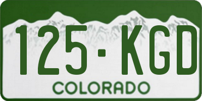 CO license plate 125KGD