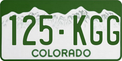 CO license plate 125KGG