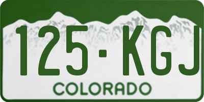 CO license plate 125KGJ