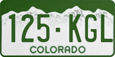 CO license plate 125KGL