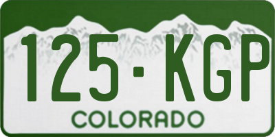 CO license plate 125KGP