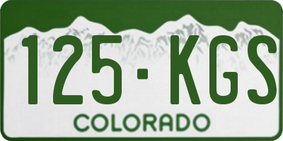 CO license plate 125KGS