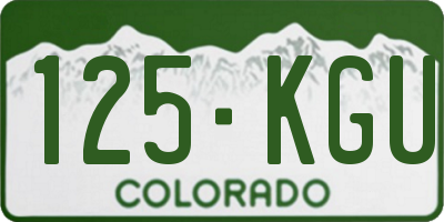 CO license plate 125KGU