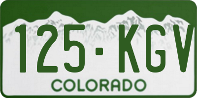 CO license plate 125KGV