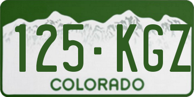 CO license plate 125KGZ