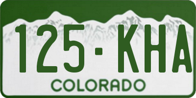 CO license plate 125KHA