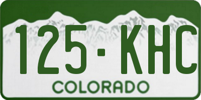 CO license plate 125KHC