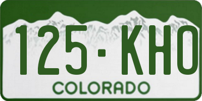 CO license plate 125KHO