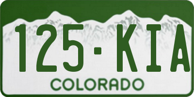 CO license plate 125KIA