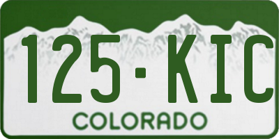 CO license plate 125KIC
