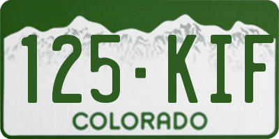 CO license plate 125KIF