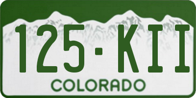 CO license plate 125KII