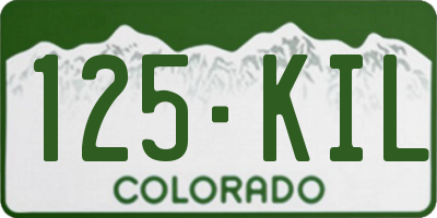 CO license plate 125KIL