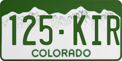 CO license plate 125KIR