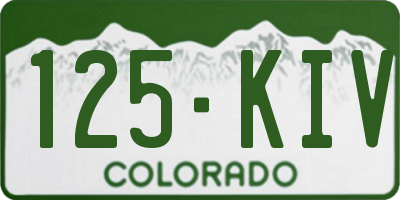CO license plate 125KIV