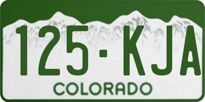 CO license plate 125KJA