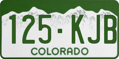 CO license plate 125KJB