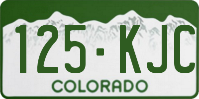 CO license plate 125KJC