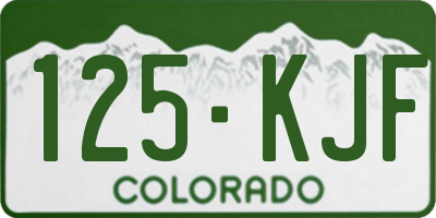 CO license plate 125KJF