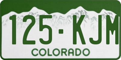 CO license plate 125KJM