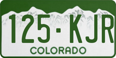CO license plate 125KJR