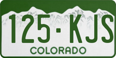 CO license plate 125KJS
