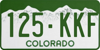 CO license plate 125KKF