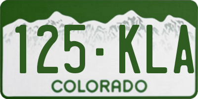 CO license plate 125KLA