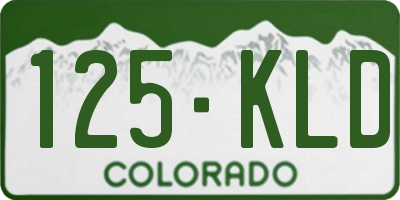 CO license plate 125KLD